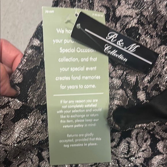 Black and Gray Fit and Flare Halter Prom Dress - Picture 4 of 5